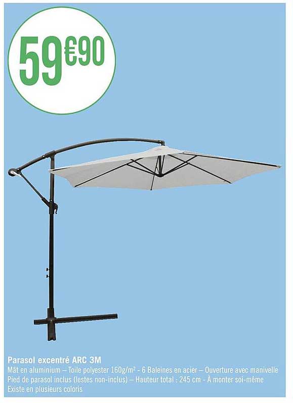 parasol excentré arc 3m