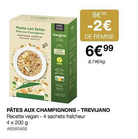pâtes aux champignons - trevijano