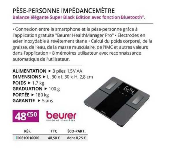 pèse-personne impédancemètre beurer