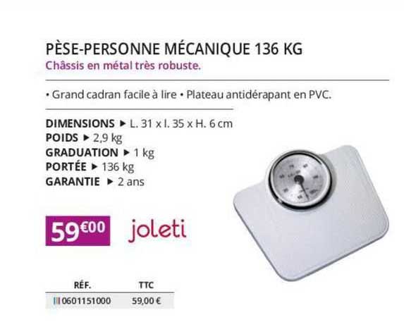 pèse-personne mécanique 136 kg joleti