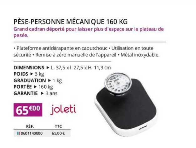 pèse-personne mécanique 160 kg joleti
