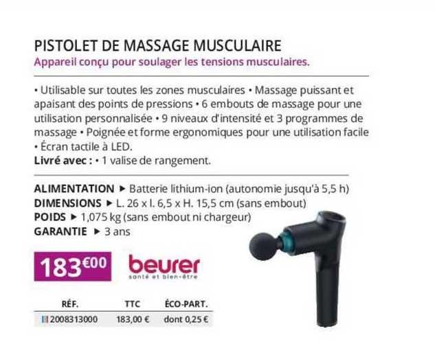 pistolet de massage musculaire beurer