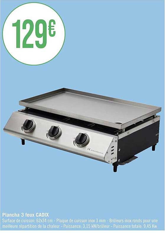 plancha 3 feux cadix