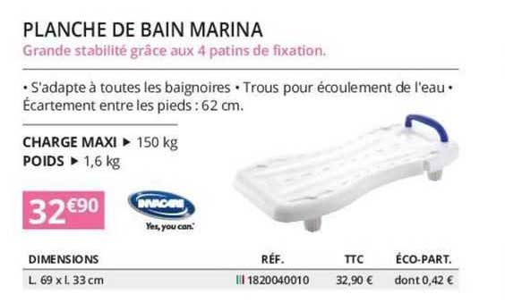 planche de bain marina