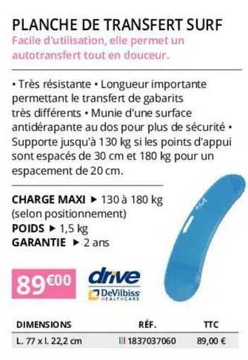 planche de transfert surf drive