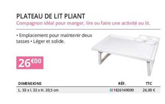 plateau de lit pliant