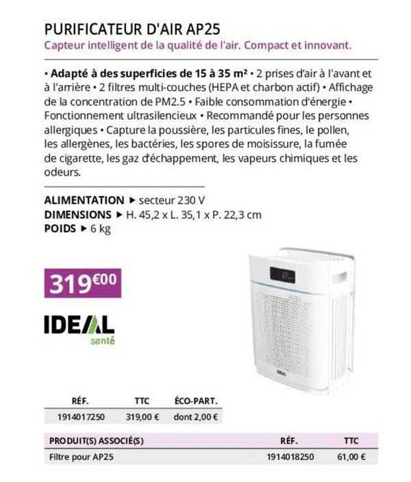 purificateur d'air ap25 ideal