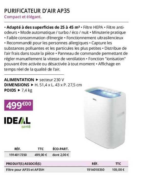 purificateur d'air ap35 ideal santé
