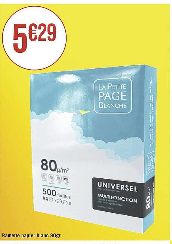 ramette papier blanc 80gr