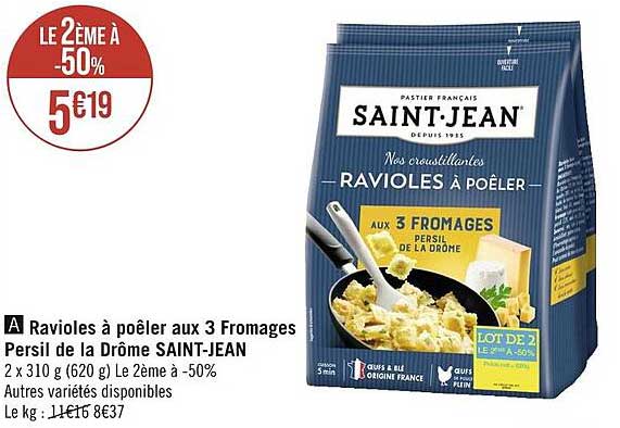 ravioles à poêler aux 3 fromages persil de la drôme saint-jean