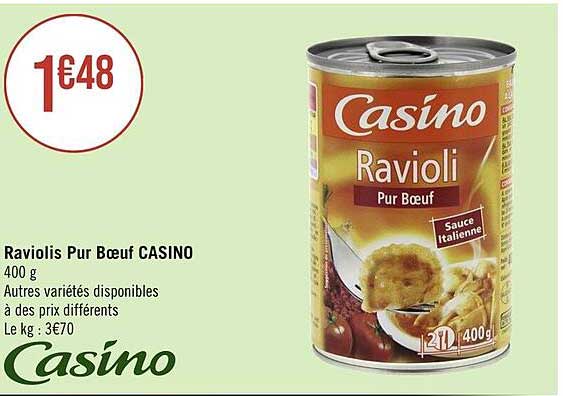 Raviolis Pur Bœuf Casino