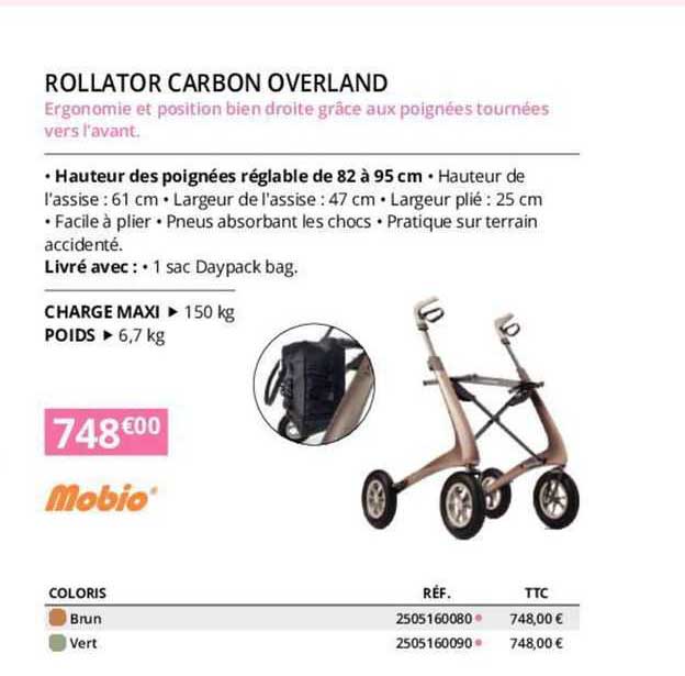 Rollator Carbon Overland Mobio