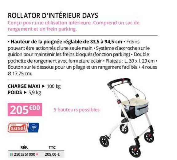 rollator d'intérieur days
