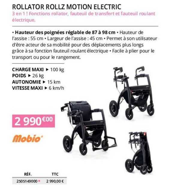 rollator rollz motion electric mobio