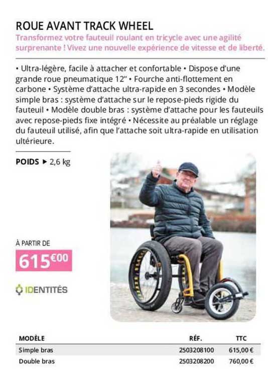 roue avant track wheel identités