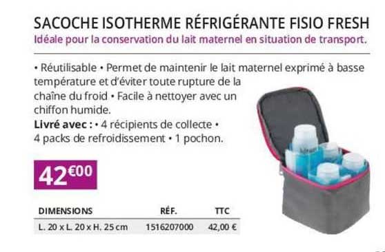 sacoche isotherme réfrigérante fisio fresh