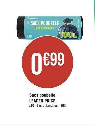 sacs poubelle leader price