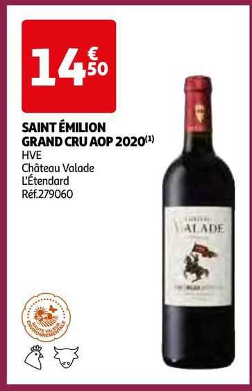 saint émilion grand cru aop 2020 hve château valade l'étendard