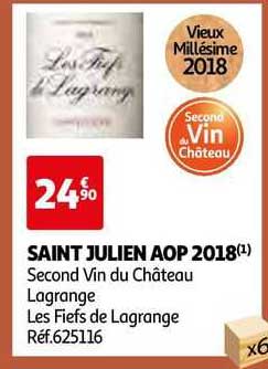 saint julien aop 2018 second vin du château lagrange les fiefs de lagrange