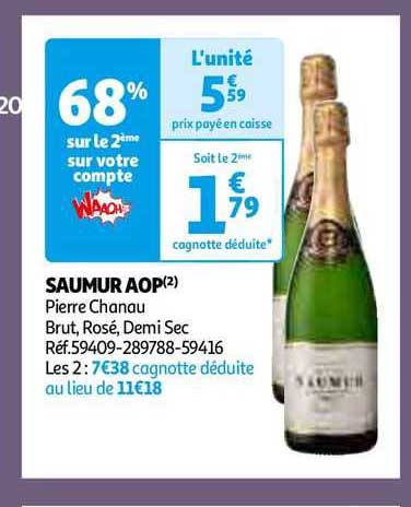 saumur aop pierre chanau brut, rosé, demi sec