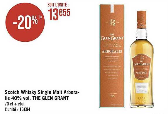 scotch whisky single malt arboralis 40% vol. the glen grant