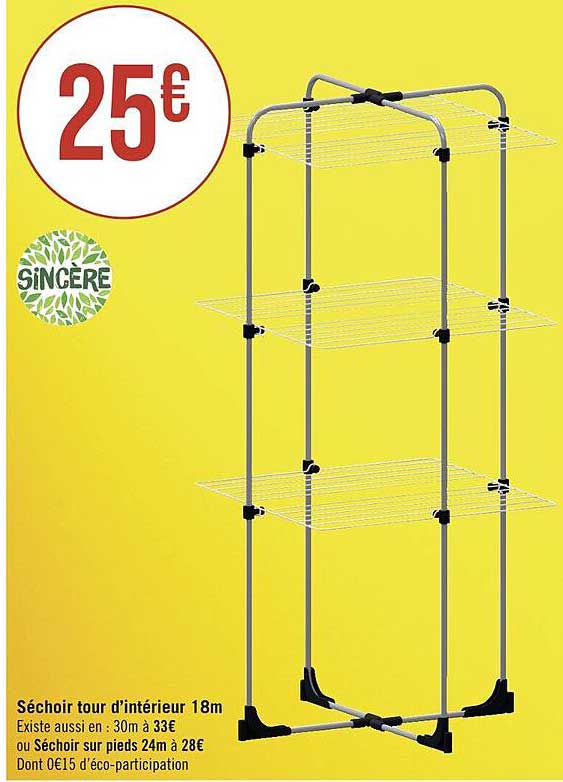 séchoir tour d'intérieur 18m