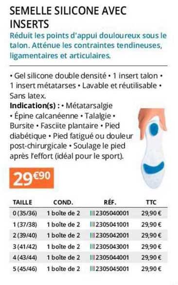 Semelle Silicone Avec Inserts