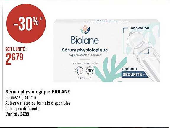 Sérum Physiologique Biolane