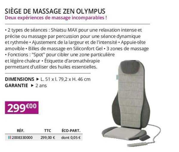 siège de massage zen olympus