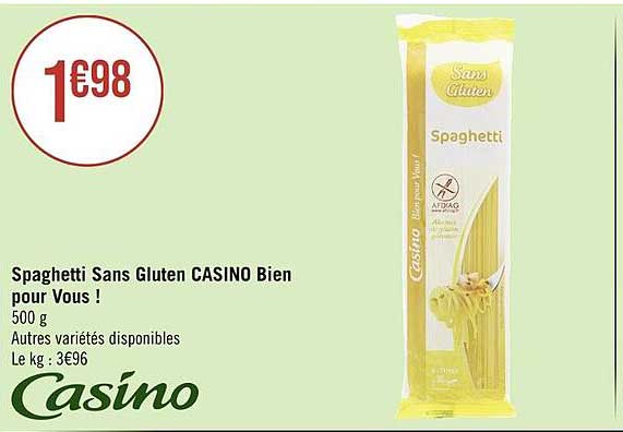 spaghetti sans gluten casino bien pour vous !