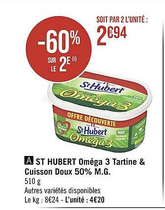 st hubert oméga 3 tartine & cuisson doux 50% m.g.