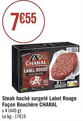 steak haché surgelé label rouge façon bouchère charal