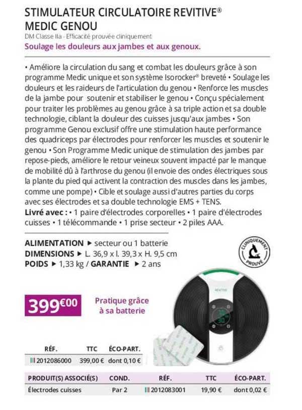 stimulateur circulation revitive medic genou