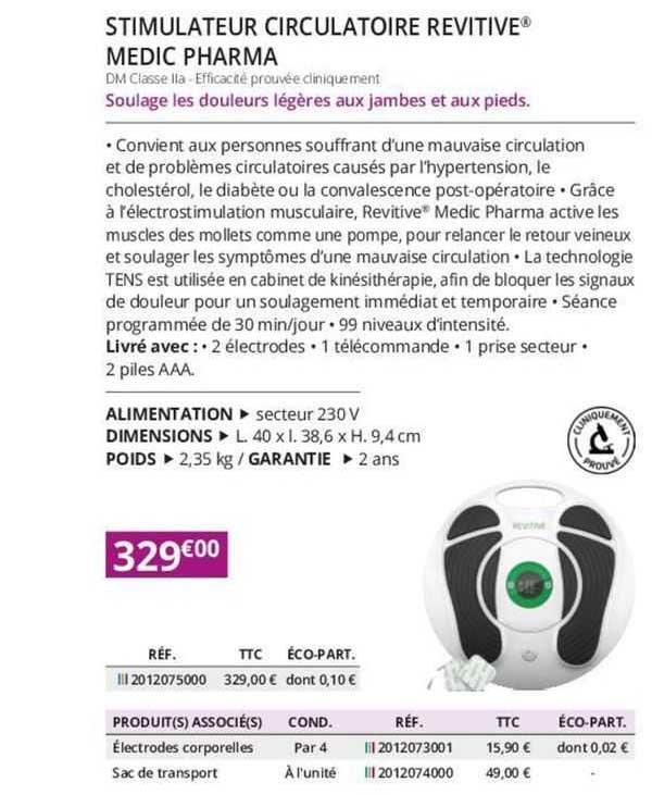 stimulateur circulatoire revitive medic pharma