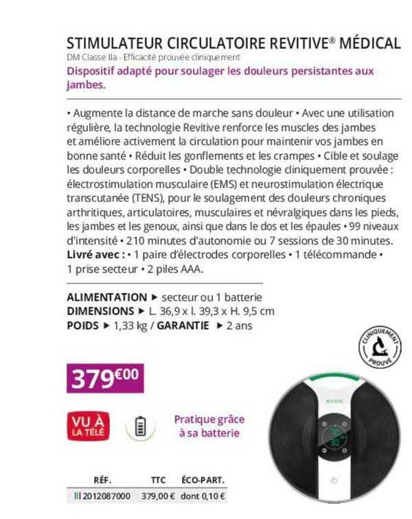 Stimulateur Circulatoire Revitive Médical