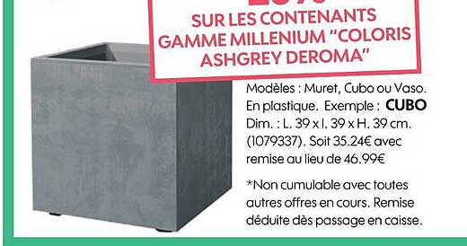 sur les contenants gamme millenium "coloris ashgrey deroma"