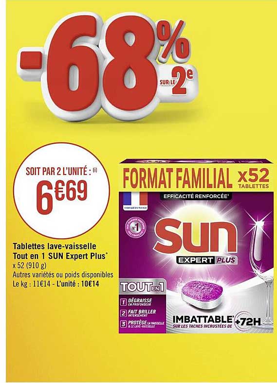 tablettes lave-vaisselle tout en 1 sun expert plux