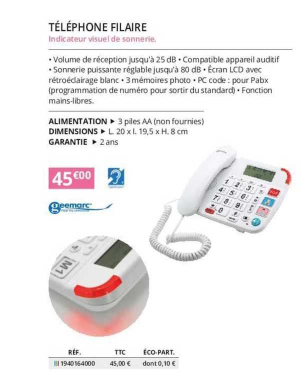 téléphone filaire geemarc
