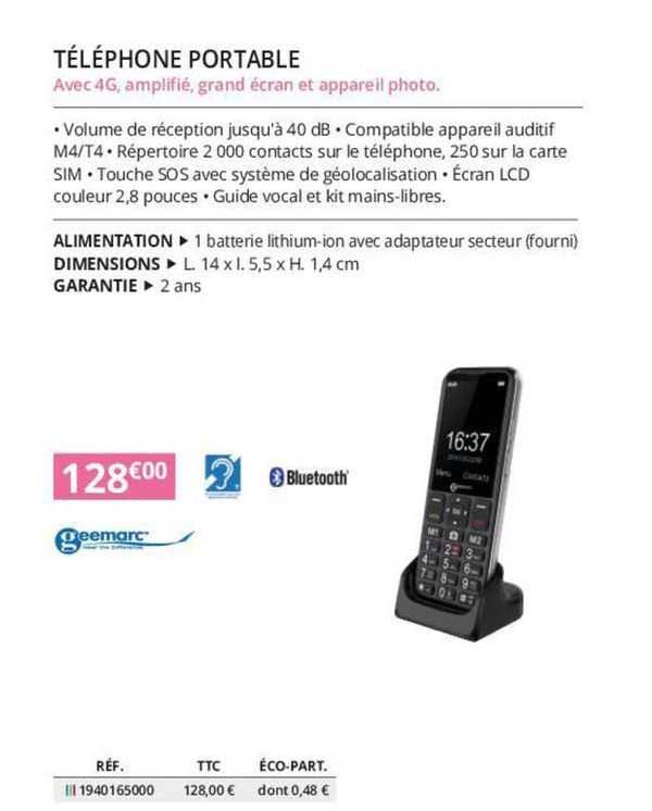 téléphone portable geemarc