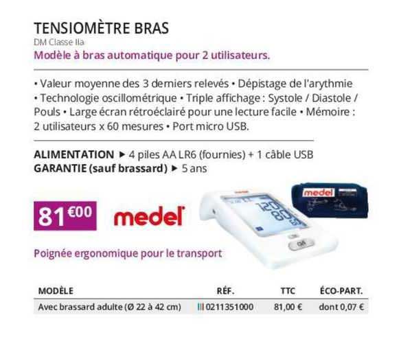 Tensiomètre Bras Medel