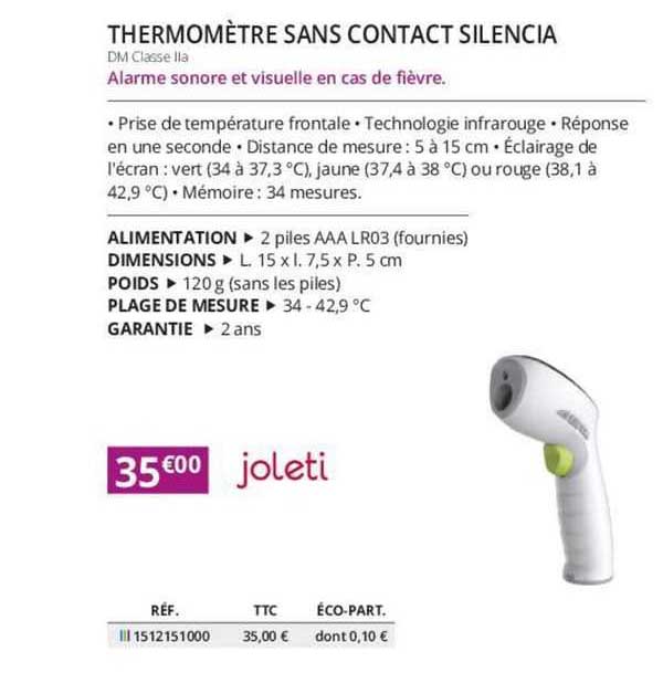 Thermomètre Sans Contact Silencia Joleti