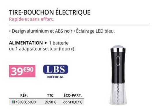 tire-bouchon électrique lbs