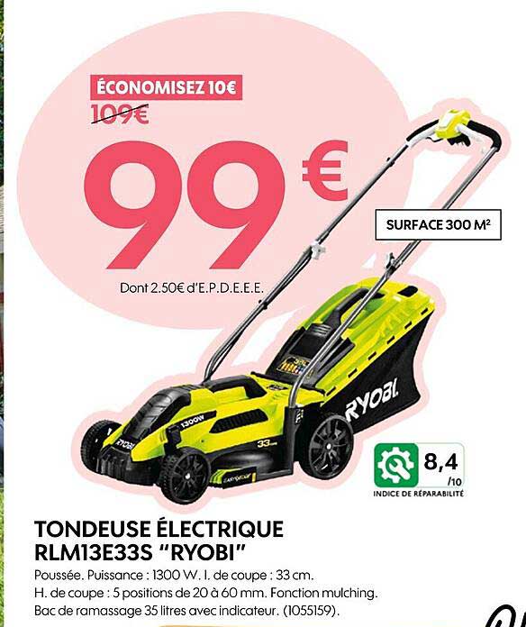 tondeuse électrique RLM13E33S "ryobi"