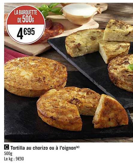 Tortilla Au Chorizo Ou à L'oignon