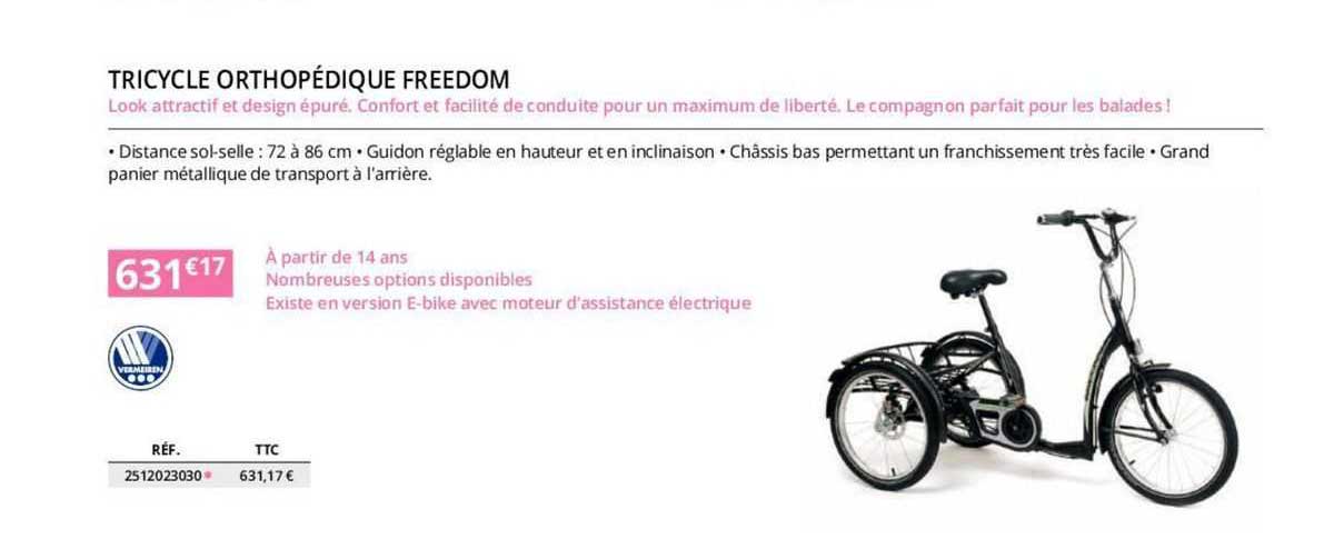 tricycle orthopédique freedom