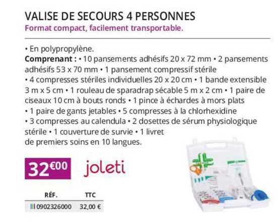 Valise De Secours 4 Personnes Joleti