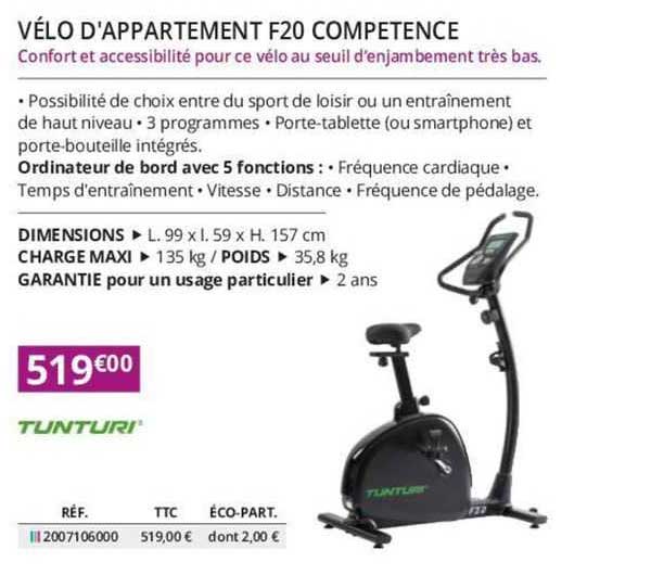 vélo d'appartement f20 competence