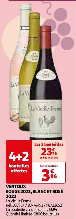 Ventoux Rouge 2021, Blanc Et Rosé 2022 La Vieille Ferme