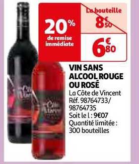 vin sans alcool rouge ou rosé la côte de vincent