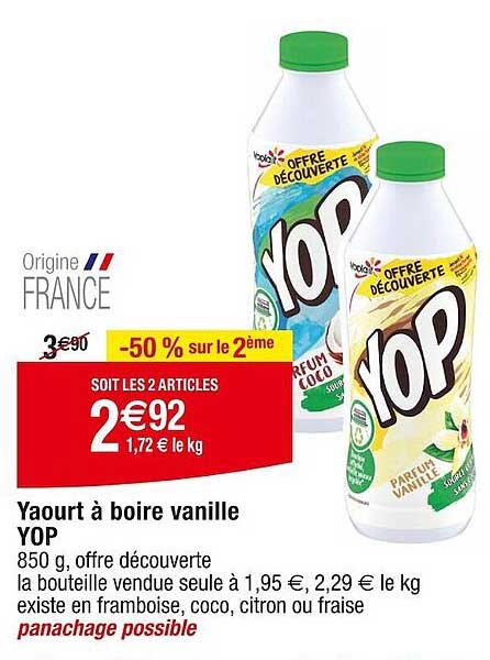 Yaourt à Boire Vanille Yop